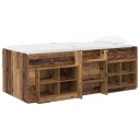  Loft Seng Ramme med Skap 3 pcs Gammelt tre Konstruert tre