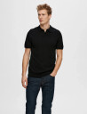 Selected Slhberg Ss Knit Polo Noos - Black - S