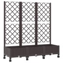 vidaXL Hageplanter med espalier og hjul Brun 120 x 40 x 131,5 cm PP