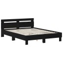 vidaXL Sengestamme Svart eik 140 x 190 cm Konstruert tre