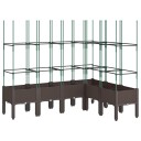 Plantekasse med espalier brun 160x120x142,5 cm PP