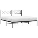 vidaXL Sengeramme i metall med sengegavl svart 150x200 cm 8721012190580