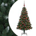 vidaXL Kunstig juletre med kuler 120 cm 150 LED-lys Varmhvit