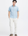 Casual Friday Cfaksel Ss Linen Mix Shirt - Blue - S