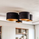 Euluna Lodge taklampe, 4 lyskilder, svart/gull