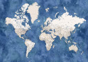 Detailed world map with cities Sabeen Plakat Plakat / 40x50cm