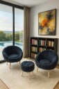 Wing Chair & Pouffe Set (3 Pieces) Atelier Del Sofa -