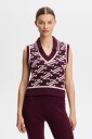 J.Lindeberg Phoebe Jacquard Knit Golfgenser dame Cardi Jacquard   Winetasting Medium