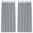  Gardiner med gardiner 2 pcs Lysegrå Polyester