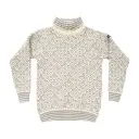 Devold Svalbard Høyhalsgenser i Ull Offwhite/Grey XL