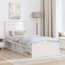  Sengestamme med hodegjerde Hvit 90 x 200 cm Massiv furu