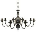 vidaXL Lysekrone metall antikk svart 8 x E14 lysp?rer