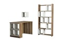 Skrivebord Amtorp 120 cm med Oppbevaring Hylle+Vegghylle+Bok   Lysebrun