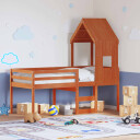  Høyseng med tak voksbrun 90x200 cm heltre furu 8721102669132