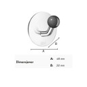 Beslagsboden Enkel Krok 1084 - Selvklebende Matt Krom