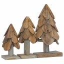  Juletre med stativ 3 pcs Brun Heltre teak