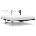 vidaXL Sengeramme i metall med hodegavl svart 135x190 cm 8721012190559