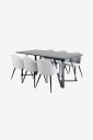 Venture Home   Spisegruppe Maggie med 6 stk spisestoler Valleta   Svart