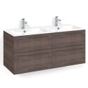 Macro Design Crown Servantskap Skuff - med Light 14 Servant 120cm Dobbel Brun ask / Shape