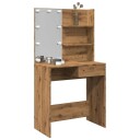  Sminkebord med LED artisan eik 74,5x40x141 cm 8721158443113