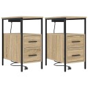  Sengeskaps 2 pcs Sonoma eik 30 x 48 x 61 cm Konstruert tre