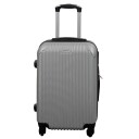 Borg Living Kabinkoffert - Hardcase lettvektskoffert - Str. liten - Narrow lines - Sølvfarget