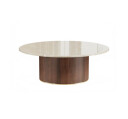 Delano salongbord rund valnøtt beige