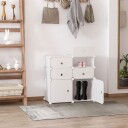Hvit skoskapshylle med skuffer 75x37x73cm