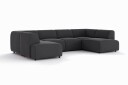 Torvasen 6 seters sofa med dobbeldivan i stoff   Svart