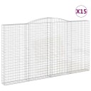  Gabionkurver buede 15 stk 400x30x220/240 cm galvanisert jern