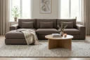 Dubai Ekstra dyp 4 seters modulsofa med divan høyre i stoff ekstra dyp   Beige