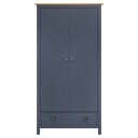 vidaXL Garderobeskap 2 dører Hill grå 89x50x170 cm heltre furu