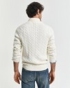 Gant Kabelstrikket genser med half zip CREAM 4XL