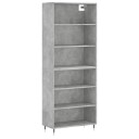 vidaXL Highboard betonggrå 69,5x32,5x180 cm konstruert tre