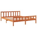 vidaXL Sengeramme med hodegavl voksbrun 160x200 cm heltre furu 8721012315136