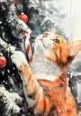 Cats Love the Christmas Tree Plakat Plakat / 21x30cm