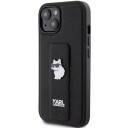 Karl Lagerfeld Hardcase Til iPhone 15 Plus med Gripstand og Choupette Pins - Svart