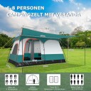 Northix telt Stort telt med fortelt & etasje & 2 rom & 2 innganger & bæreveske campingtelt familietelt M