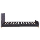 vidaXL Sengeramme mørkegrå stoff 135x190cm