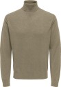 ONLY & SONS Onsloui Reg 12 Mel Roll Knit Noos   Khaki green   M