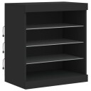 vidaXL Skjenk med LED-lys svart 60,5x37x67 cm
