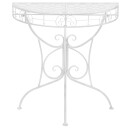 vidaXL Sidebord gammeldags stil halvrund metall 72x36x74 cm sølv