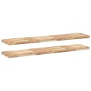  Flytende hyller 2 stk 140x30x4 cm ubehandlet heltre akasie