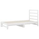 vidaXL Uttrekkbar dagseng hvit 2x(90x200) cm heltre furu