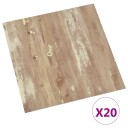  Selvheftende Gulvplanker 30,5 x 30,5 cm 20 pcs PVC Brun og hvit