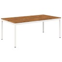 vidaXL Hage middagsbord Naturlig og Hvit 196 x 100,5 x 75 cm