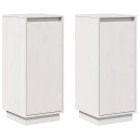 vidaXL Skjenker 2 stk hvit 31,5x34x75 cm heltre furu