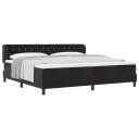 Bokspring Sengeramme med Madrass Svart 200x200 cm Fløyel