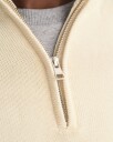 Bomullsgenser med half-zip CREAM XXXL