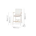 Lifestyle Garden Portals bargruppe Teak/hvit 4 stoler & bord 95x95 cm